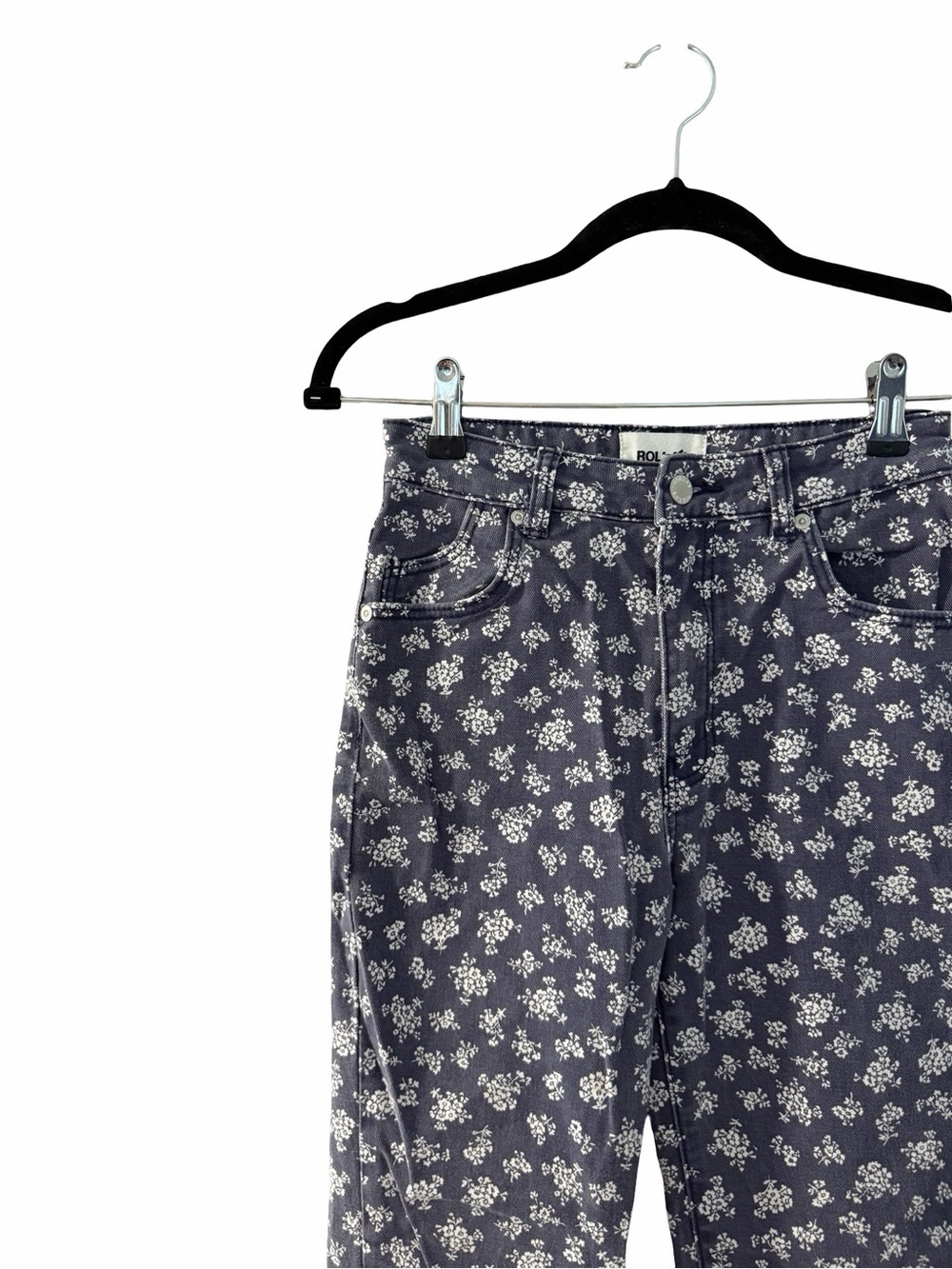 ROLLA'S Elderflower Original Straight Leg Y2K Floral High Rise Jeans Sz 25 - Picture 4 of 7
